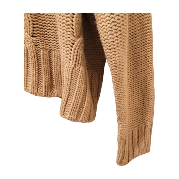 CALVIN KLEIN Jeans Cable Knit Turtleneck Long Sleeve Sweater Tan L Large - Picture 4 of 7